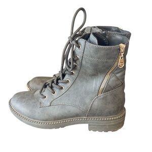 Selvey Green Moto Combat Boots‎ Size 6.5